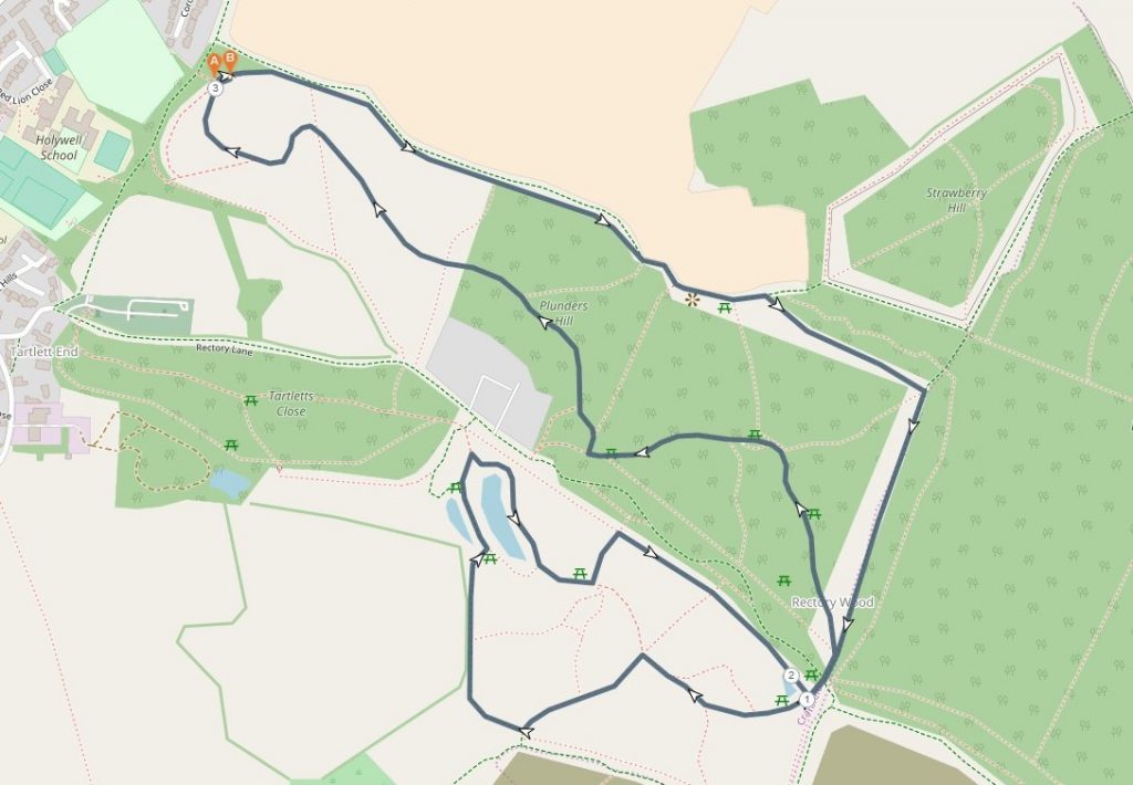 The 5K Route Map Run Rectory Wood
